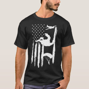 Camiseta Amante Do Paraquedismo Da Bandeira Americana Para