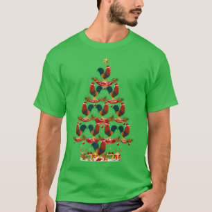 Camiseta Amante do Pássaro Galo Férias de Natal Santa Galo