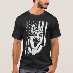 Camiseta Amante do Pastor Alemão EUA Bandeira Americana