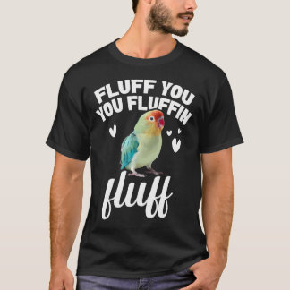 Camiseta Amante do Periquito Verde Fluffin Amor de Rosto de