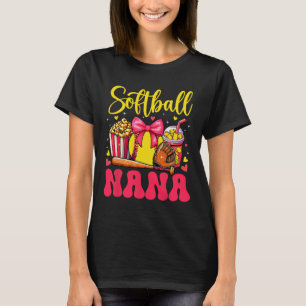 Camiseta Amante do Softbol Nana Dia das Mães Gravata Borbol