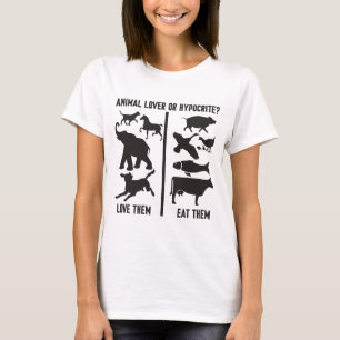Camiseta Amante dos animais ou hipócrita?