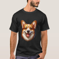 Amante Feliz do Cão Corgi Rosto de Cachorrinho Fof
