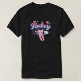 Camiseta Amante Femboy Meias Kawaii Até a Coxa Gamer Pastel