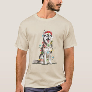 Camiseta Amante Husky Natal Siberiano Xmas Mãe Cachorro 