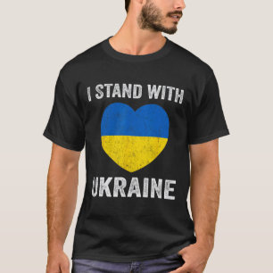 Camiseta Amante Ucraniano Eu Fico Com o Coração da Ucrânia