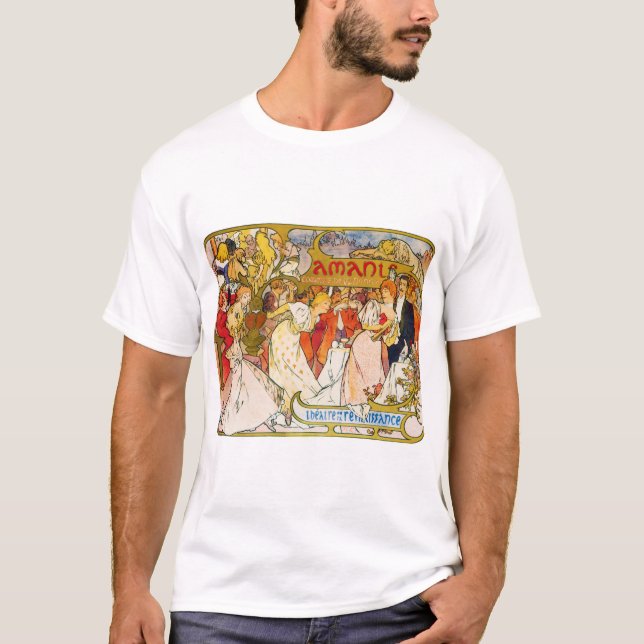 Camiseta Amantes, Alphonse Mucha (Frente)