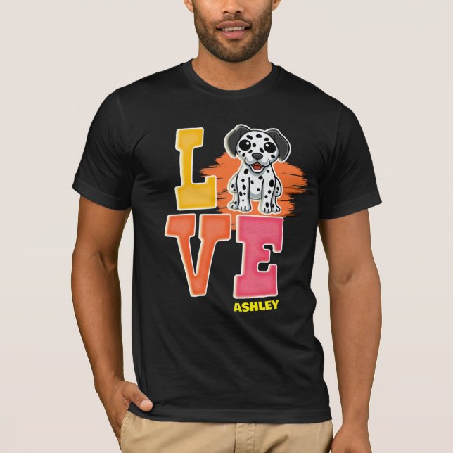 Camiseta Amantes dálmatas cor fofa (Frente)