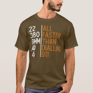 Camiseta Amantes De Arma De 911 Gun De Discagem Mais Rápida