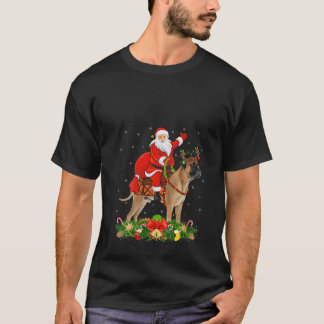 Camiseta Amantes de Cães Bullmastiff Feminino Papai Noel Mo