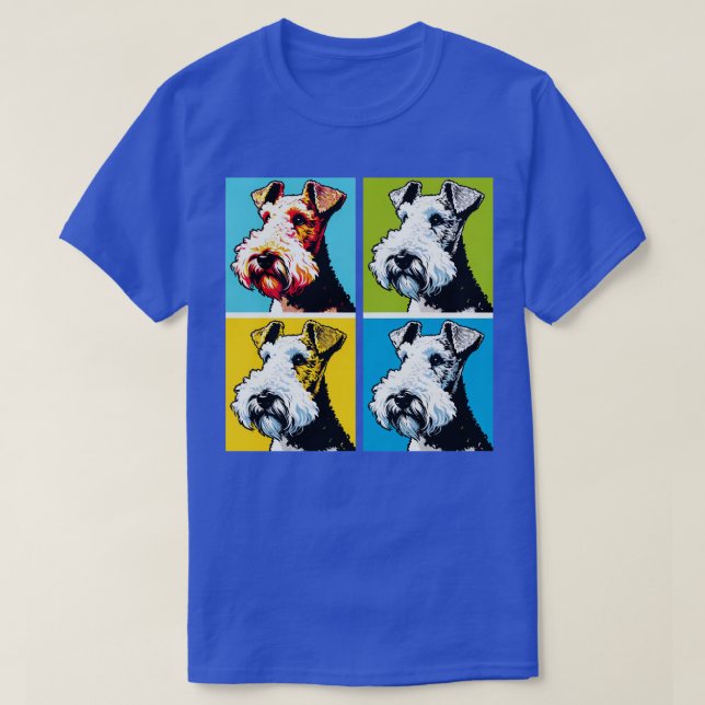 Camiseta Amantes de Cães de Arte com Fox Terrier (Frente do Design)