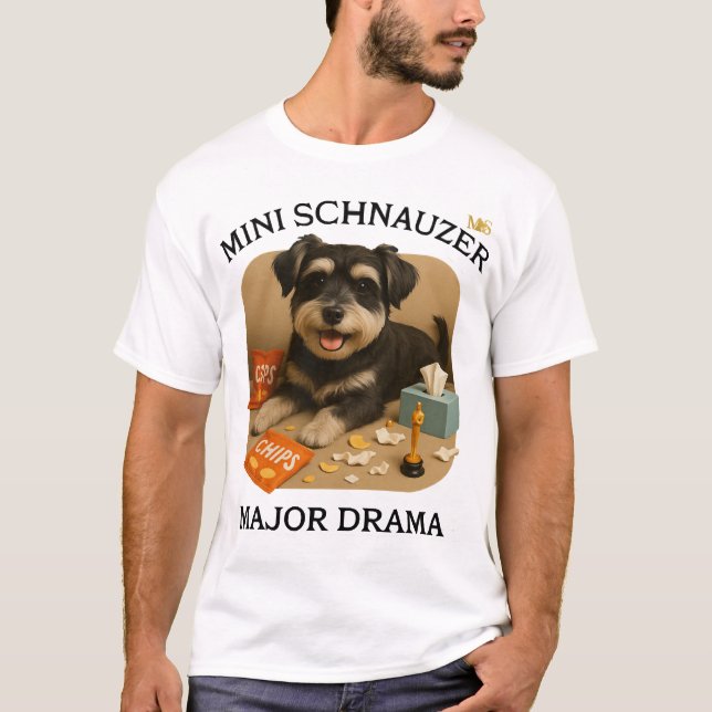 Camiseta Amantes de Cães Mini Schnauzer  (Frente)