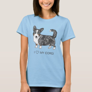 Camiseta Amantes de Cão de Merle Cardigan Welsh Corgi