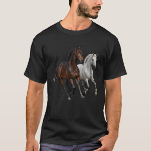 Camiseta Amantes de Cavalos Realista Ocidental Cavalos Corr