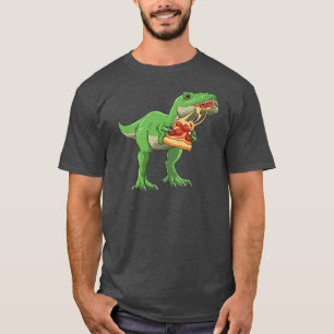 Camiseta Amantes de Comida de Tre do Dinossaur Comendo Pizz