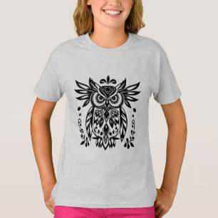 Camiseta Amantes de Coruja Rustico Bosques Preto Branco Boê