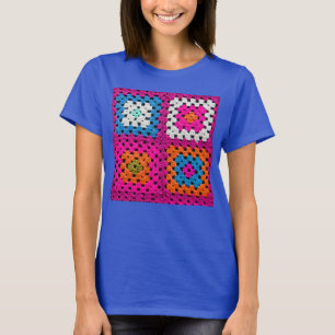 Camiseta Amantes de Crochet Square de Cores Vivas