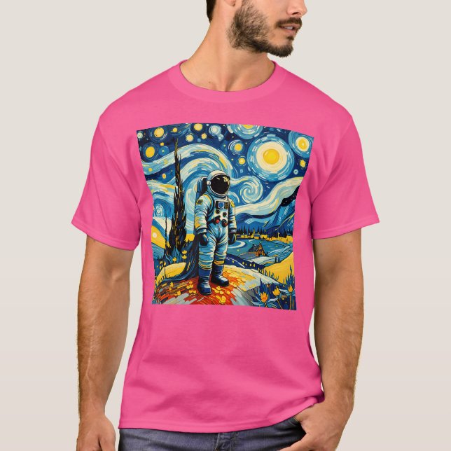 Camiseta Amantes de Espaços Noturnos Estrelados de Van Gogh (Frente)