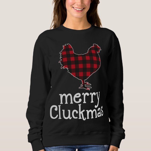 Camiseta Amantes de Frango de Natal dos Cluckmas da Xadrez  (Frente)