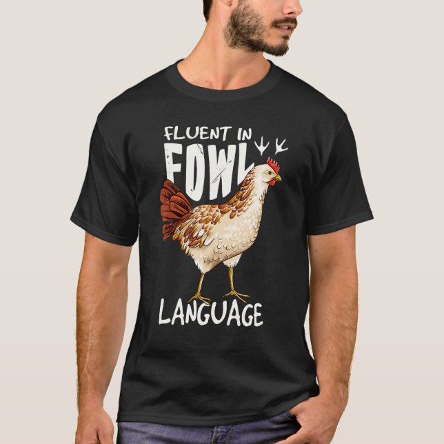 Camiseta Amantes de Frango Fluentes em Linguagem Aviária (Frente)