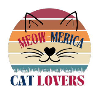 Camiseta Amantes de Gato Meow-Merica - Patriótico 4 de julh