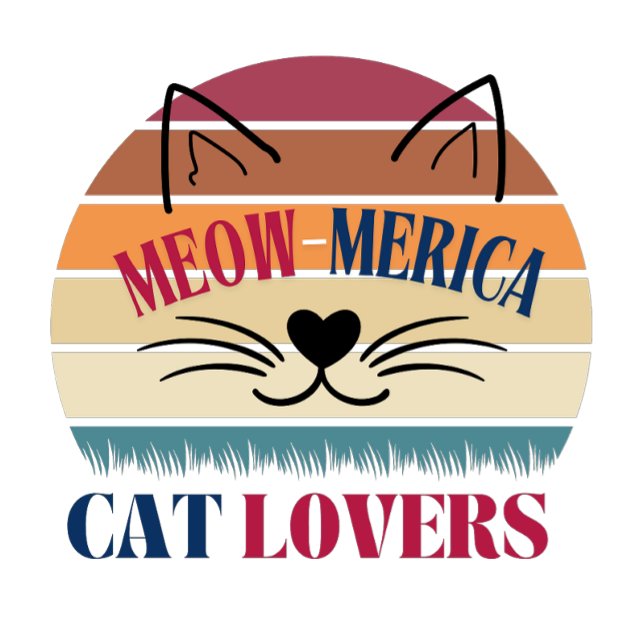 Camiseta Amantes de Gato Meow-Merica - Patriótico 4 de julh (Meow-merica Cat Lovers – Patriotic 4th of July T-Shirt for Cat People)