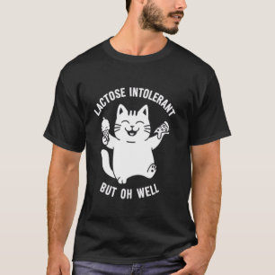 Camiseta Amantes de gatos engraçados intolerantes à lactose