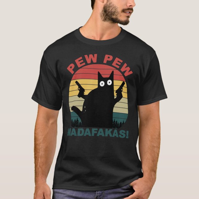Camiseta Amantes de gatos engraçados, miúdos, madafakas, ga (Frente)
