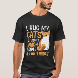 Camiseta Amantes de Gatos Eu Abraço Meus Gatos