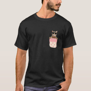 Camiseta Amantes de Gatos Gato Com Óculos de Sol no Bolso K