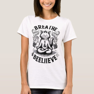 Camiseta Amantes de gatos - ioga -