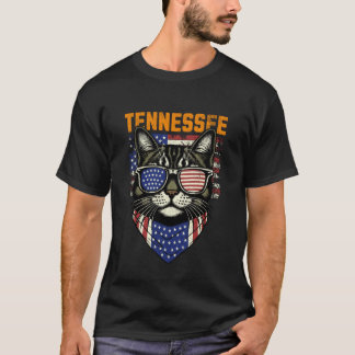 Camiseta Amantes de Gatos Patrióticos Vintage do Tennessee