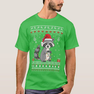Camiseta Amantes de guaxinim design Xmas Luzes Guaxinim Fof