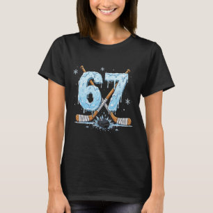 Camiseta Amantes de Hockey Engraçados Gotejamento 6-7 Númer