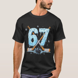 Camiseta Amantes de Hockey Engraçados Gotejamento 6-7 Númer