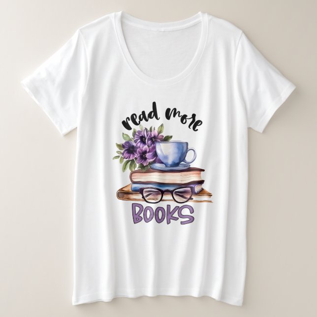 Camiseta Amantes de livros de leitura bonitos (Frente do Design)