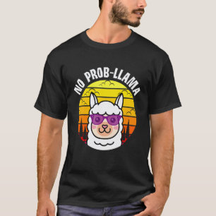 Camiseta Amantes de Llama Alpaca Sem Problema Slogan de Lla