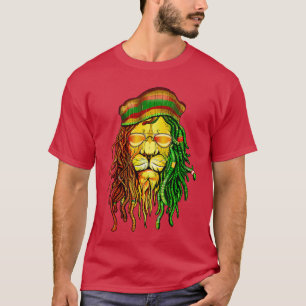 Camiseta Amantes de Música Reggae Leão Jamaicano t