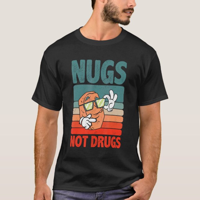 Camiseta Amantes de Nuggets de Frango Divertidos Comida Não (Frente)