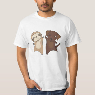 Camiseta Amantes de os animais de Cachorro Labrador Castanh