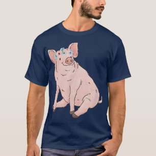 Camiseta Amantes de os animais de Fazenda de Suínos Florais