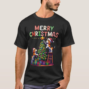 Camiseta Amantes de os animais De Pet Xmas Beagle Cães Deco