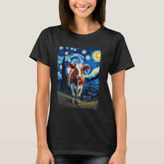 Camiseta Amantes de os animais de vacas da noite estrelada