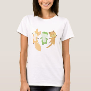 Camiseta Amantes de os animais-leopardo-Sapo-Raposa Animais