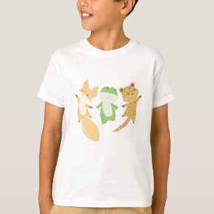 Camiseta Amantes de os animais-leopardo-Sapo-Raposa Animais