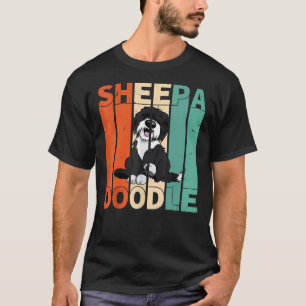Camiseta Amantes de Portas Retro do Poodle Preto Sheepadood