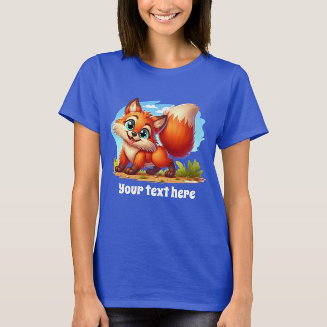 Camiseta Amantes de raposa personalizáveis e bonitos (Frente)