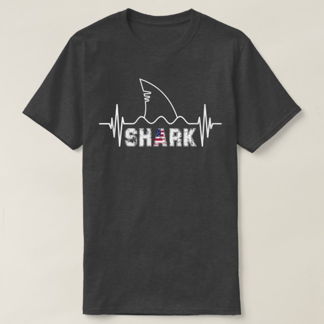 Camiseta Amantes de Shark Heartbeat (Frente do Design)