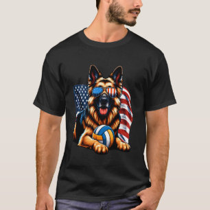 Camiseta Amantes de Volei do Cão Pastor Alemão Bandeira dos