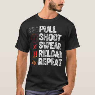 Camiseta Amantes Divertidos de Tiro ao Prato Pulam Atiram X